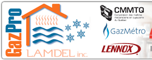 Logos des systèmes de chauffage intallés et réparés par Gaz-Pro à Longueuil et sur la rive-sud